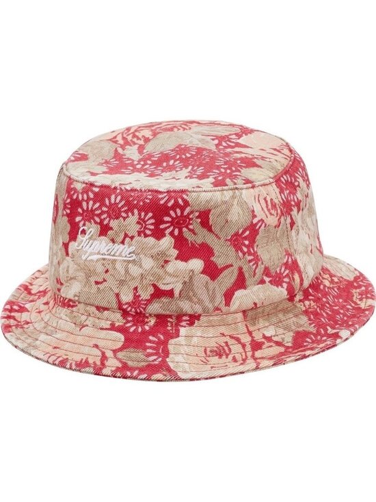 Supreme Zip Twill Crusher Floral Bucket Hat SS18 Red Medium Large main image 4